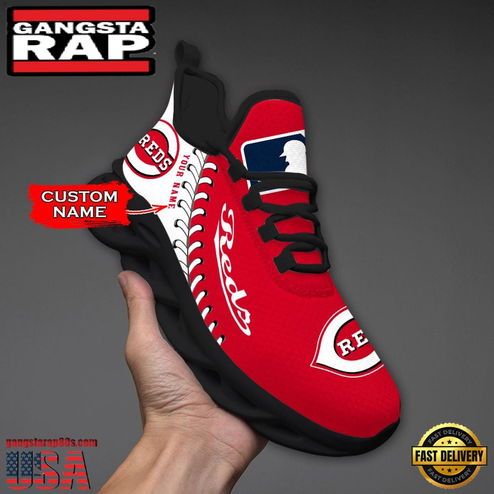MLB Cincinnati Reds Unique Design Custom Name Max Soul Shoes Running Sneakers