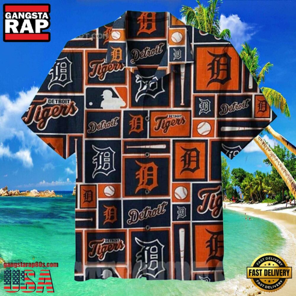 MLB Classic Detroit Tigers Logo Hawaiian Shirt