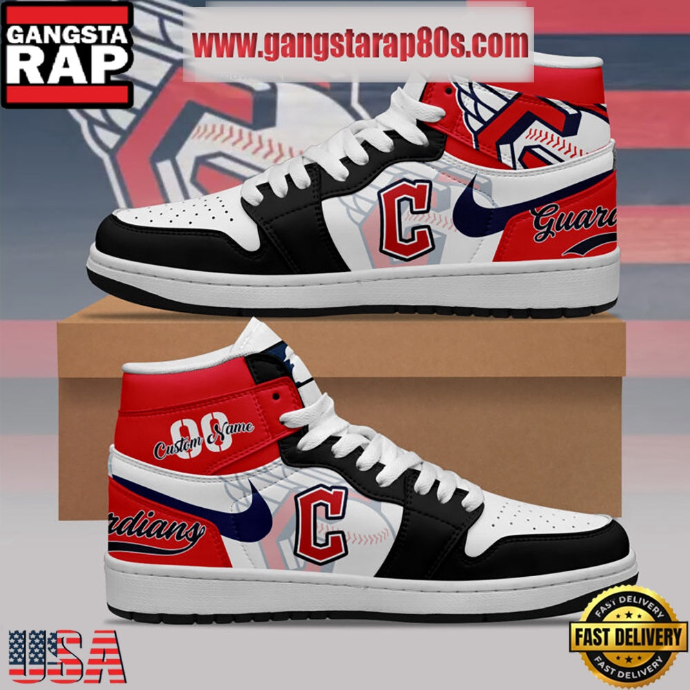 MLB Cleveland Guardians Unique Design Custom Name Air Jordan 1 Shoes Running Sneakers