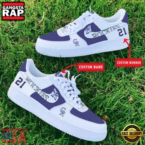 MLB Colorado Rockies Custom Name Number New Design Air Force 1 Shoes Sneaker