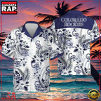 MLB Colorado Rockies Monochrome Floral Aloha Shirt