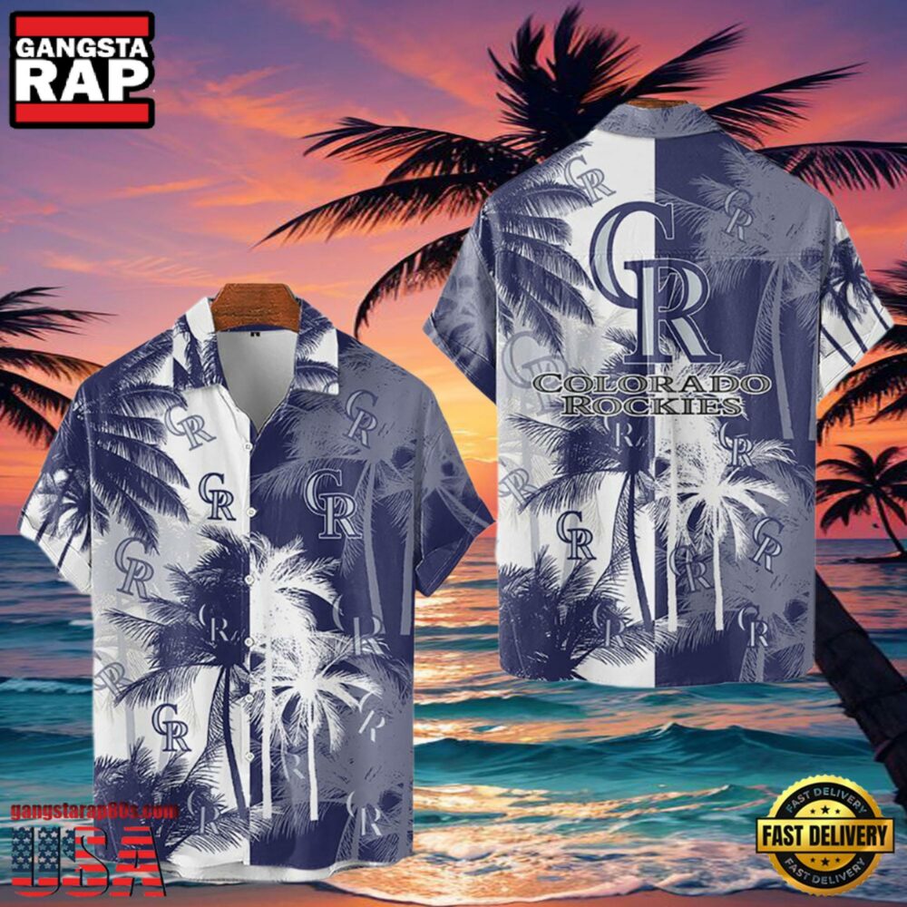 MLB Colorado Rockies Tropical Palm Trees Hot Summer Hawaiian Shirt
