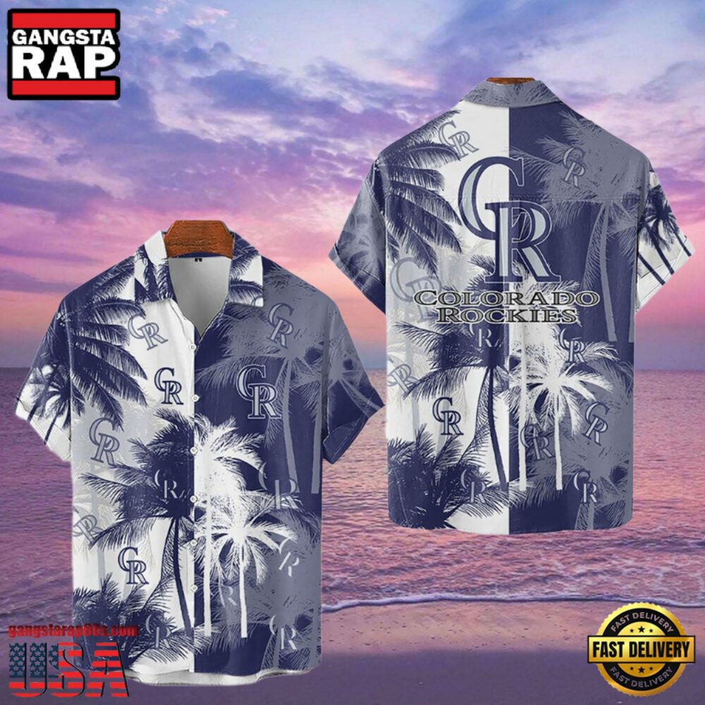 MLB Colorado Rockies Tropical Palm Trees Hot Summer Hawaiian Shirt