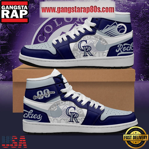 MLB Colorado Rockies Unique Design Custom Name Air Jordan 1 Shoes Running Sneakers