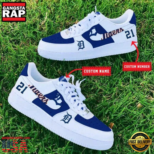 MLB Detroit Tigers Custom Name Number New Design Air Force 1 Shoes Sneaker