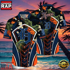 MLB Detroit Tigers Flower Tropical Hot Summer Hawaiian Button Down Shirt
