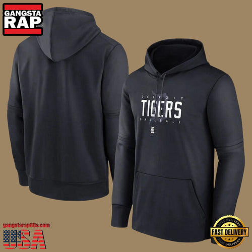 MLB Detroit Tigers Pullover All Over Print Hoodie Shirt Black