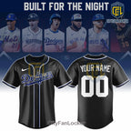 MLB Dodgers Black Built For The Night Custom Jersey