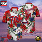 MLB Floral Emblem Washington Nationals Aloha Hawaiian Shirt