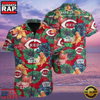 MLB Floral Frenzy Reds Paradise Cincinnati Reds Aloha Hawaiian Shirt
