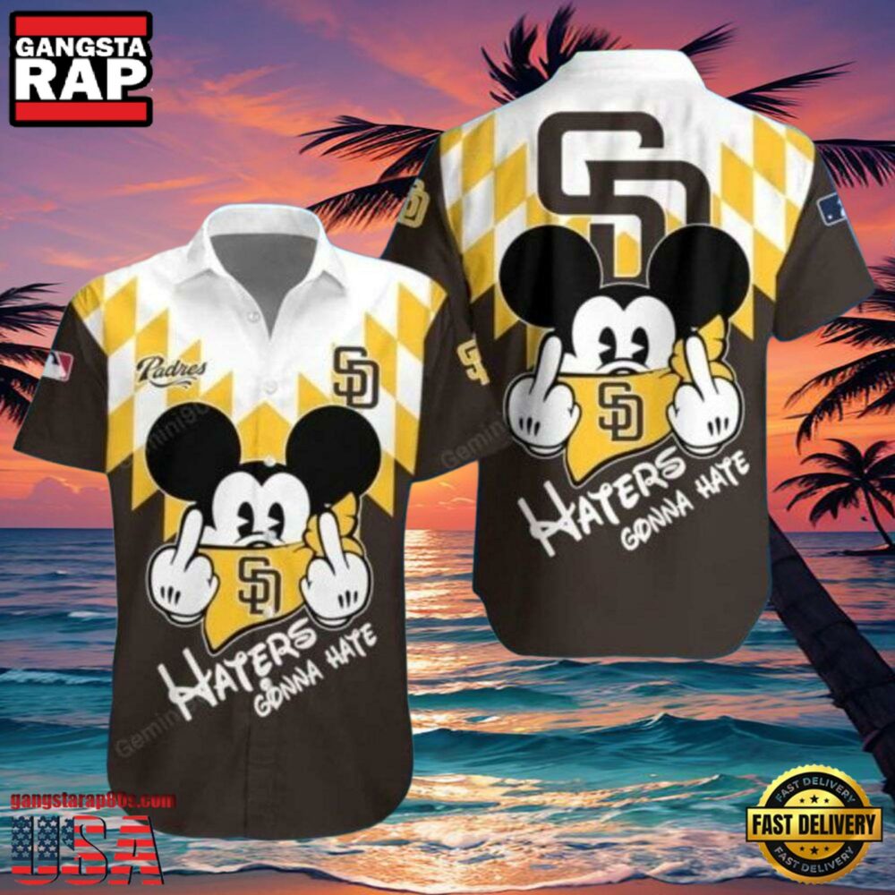 MLB Funny Mickey Haters Gonna Hate San Diego Padres Aloha Hawaiian Shirt