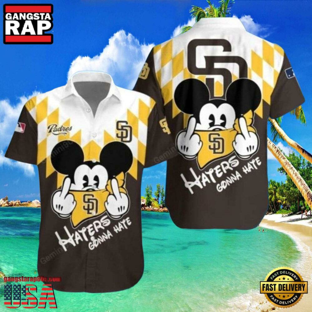 MLB Funny Mickey Haters Gonna Hate San Diego Padres Aloha Hawaiian Shirt