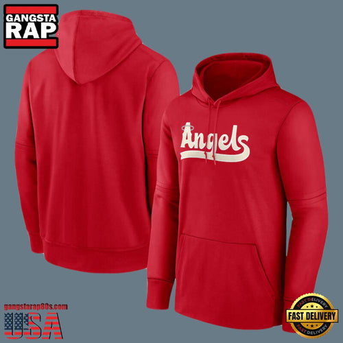 MLB Gear Los Angeles Angels Pullover All Over Print Hoodie Red