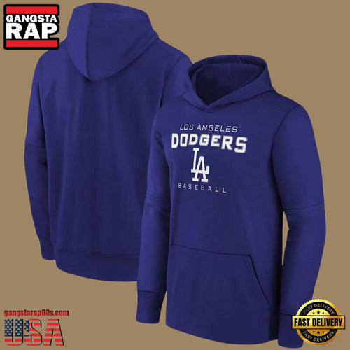 MLB Gear Los Angeles Dodgers Pullover All Over Print Hoodie Shirt Blue
