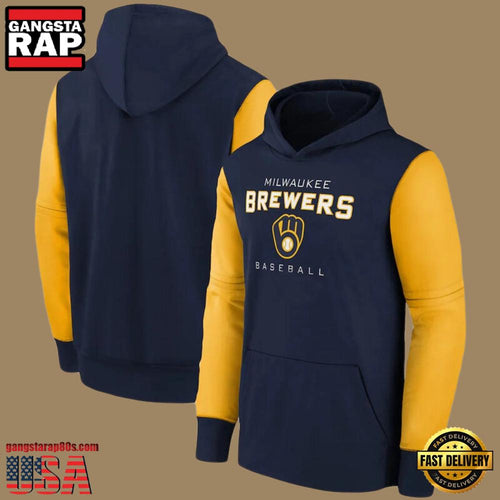 MLB Gear Milwaukee Brewers Pullover All Over Print Hoodie Shirt