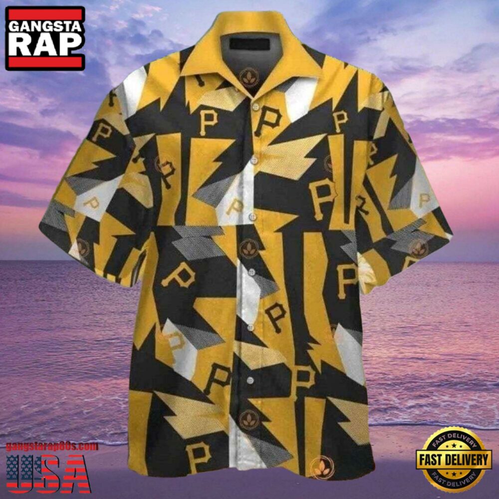 MLB Geometric Edge Pittsburgh Pirates Aloha Hawaiian Shirt