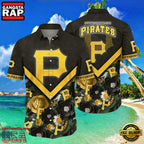 MLB Golden Bloom Pittsburgh Pirates Aloha Hawaiian Shirt