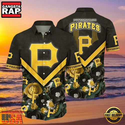 MLB Golden Bloom Pittsburgh Pirates Aloha Hawaiian Shirt