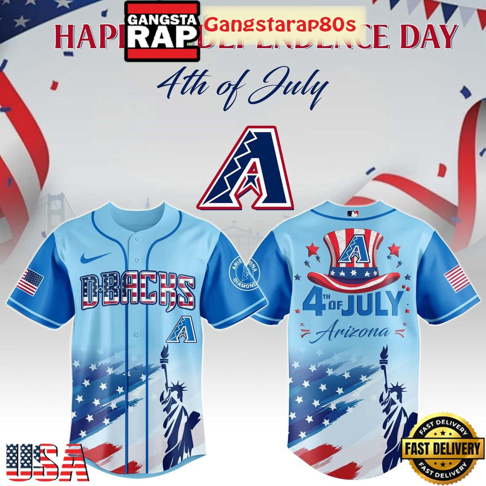 MLB Happy Independence Day 4th Of July Baseball Jersey Shirt