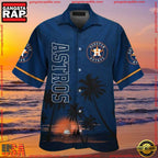 MLB Houston Astros Ocean Sunset View Aloha Shirt