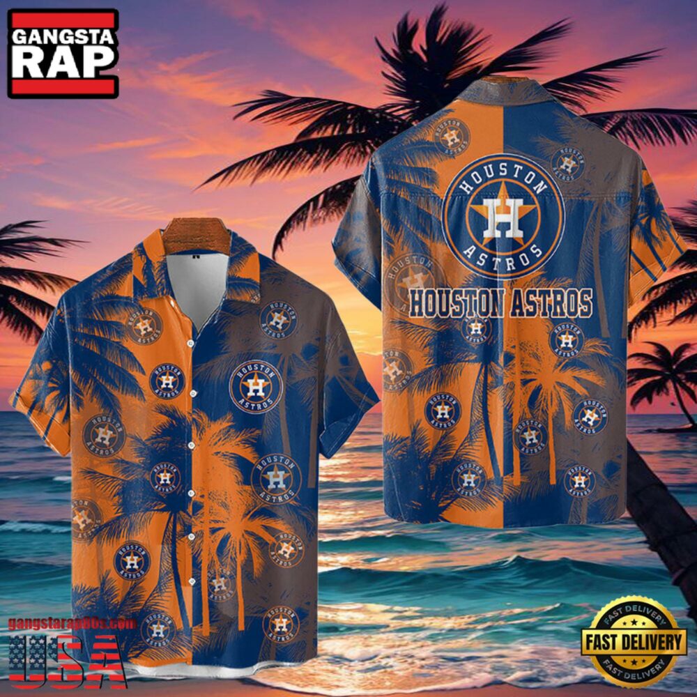 MLB Houston Astros Tropical Palm Trees Aloha Hawaiian Shirt