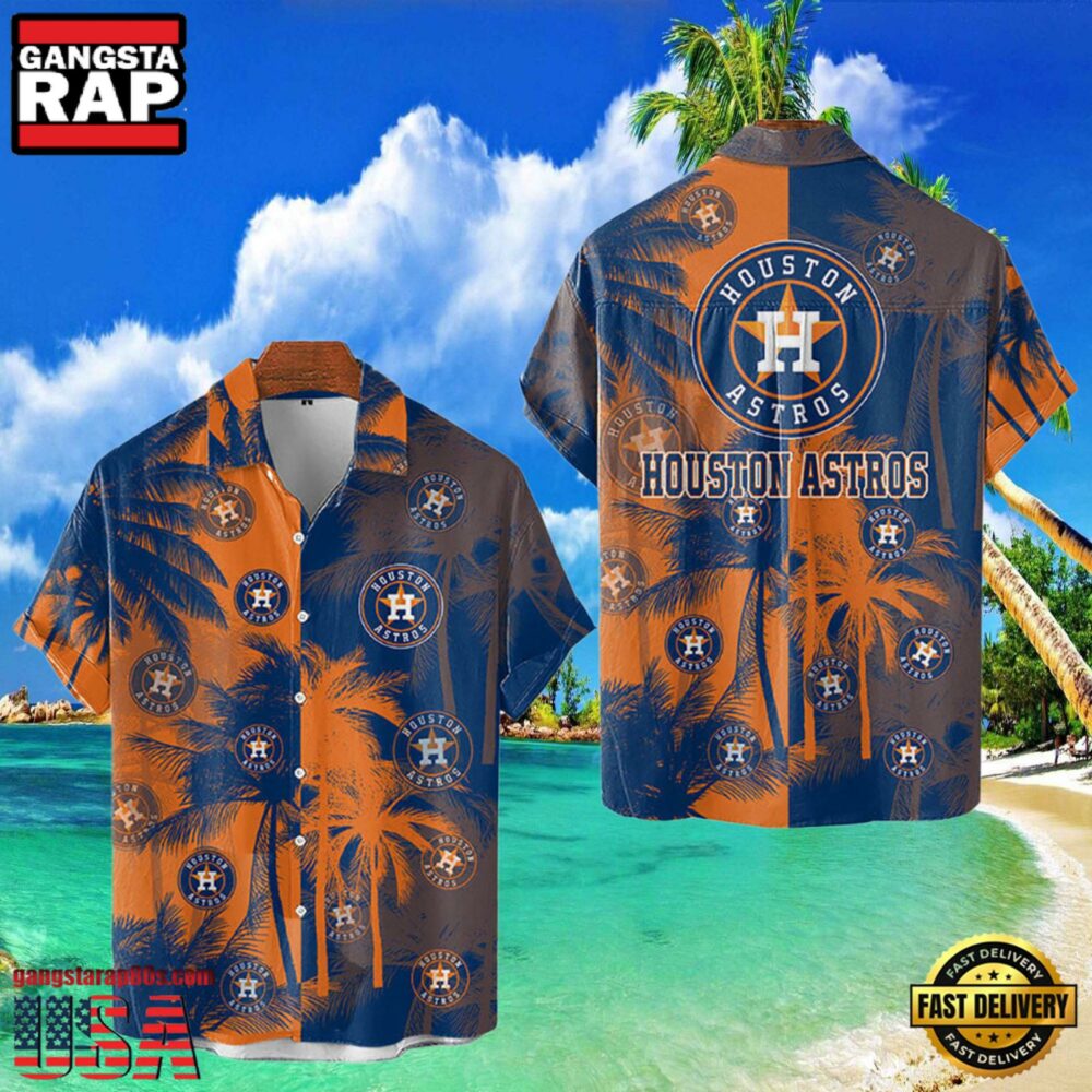 MLB Houston Astros Tropical Palm Trees Aloha Hawaiian Shirt