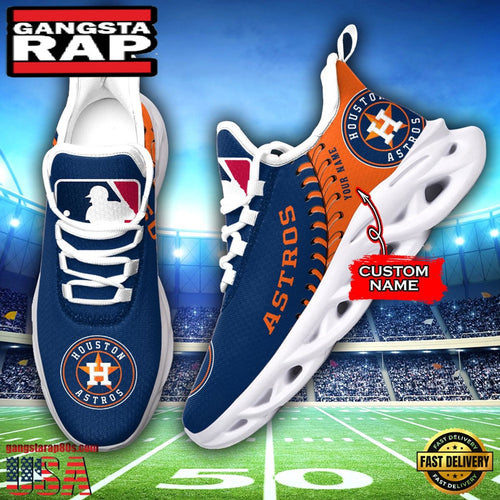 MLB Houston Astros Unique Design Custom Name Max Soul Shoes Running Sneakers
