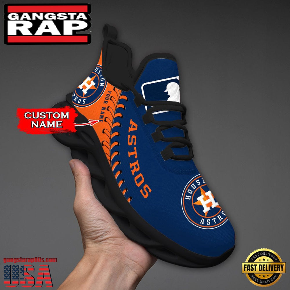 MLB Houston Astros Unique Design Custom Name Max Soul Shoes Running Sneakers
