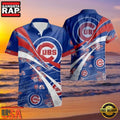 MLB Iconic Stripes And Floral Accents Chicago Cubs Aloha Hawaiian Shirt