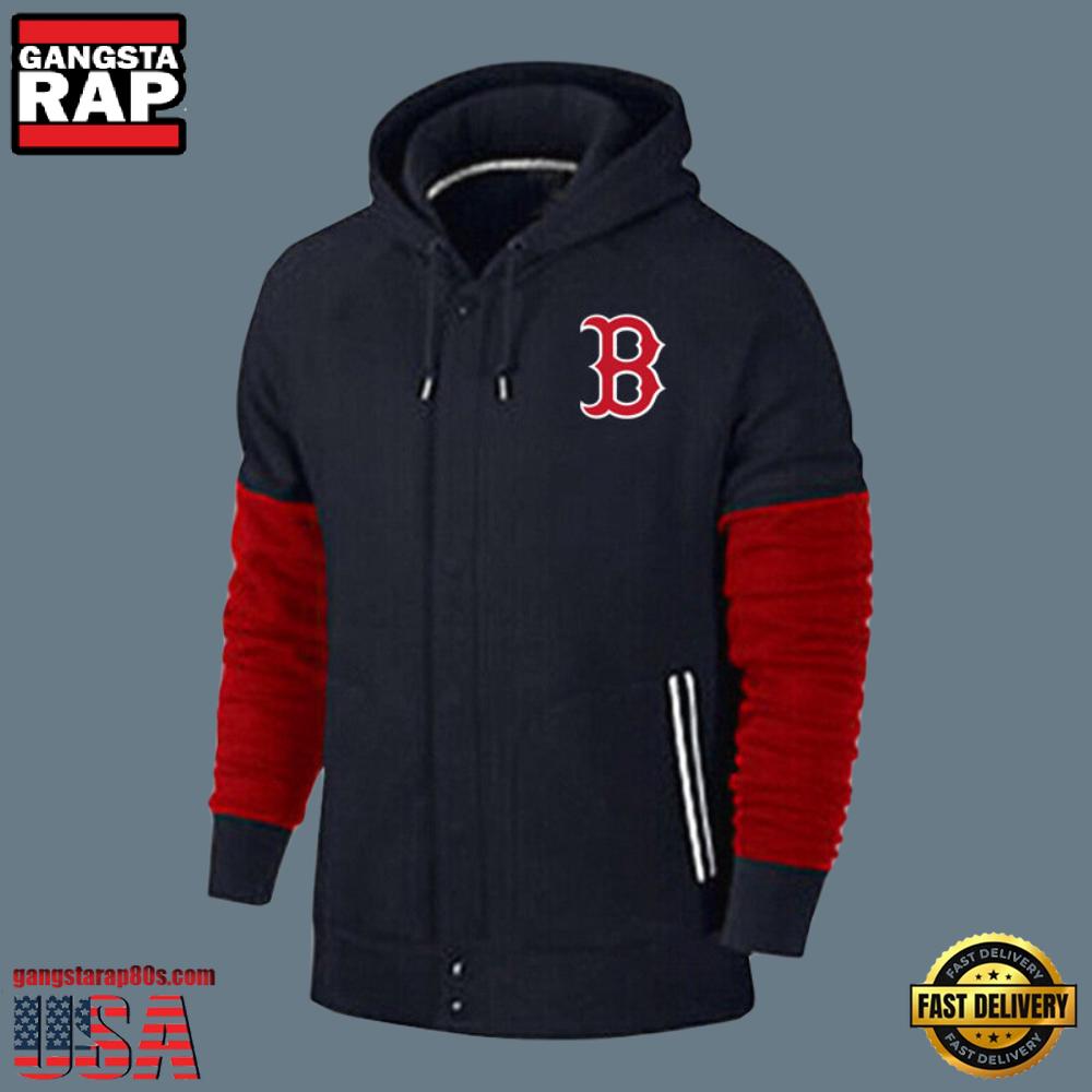 MLB Jersey Boston Red Sox Zip UP New Design Hoodie Shirt Black