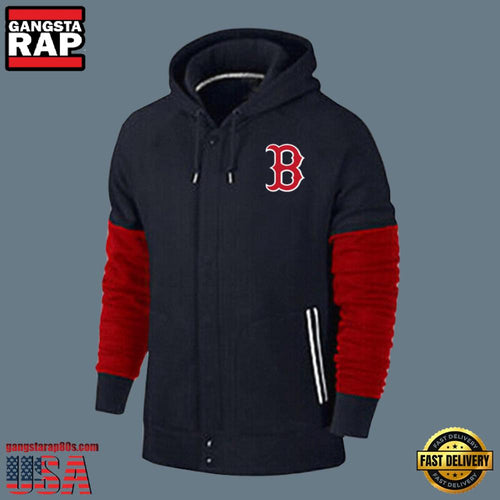 MLB Jersey Boston Red Sox Zip UP New Design Hoodie Shirt Black