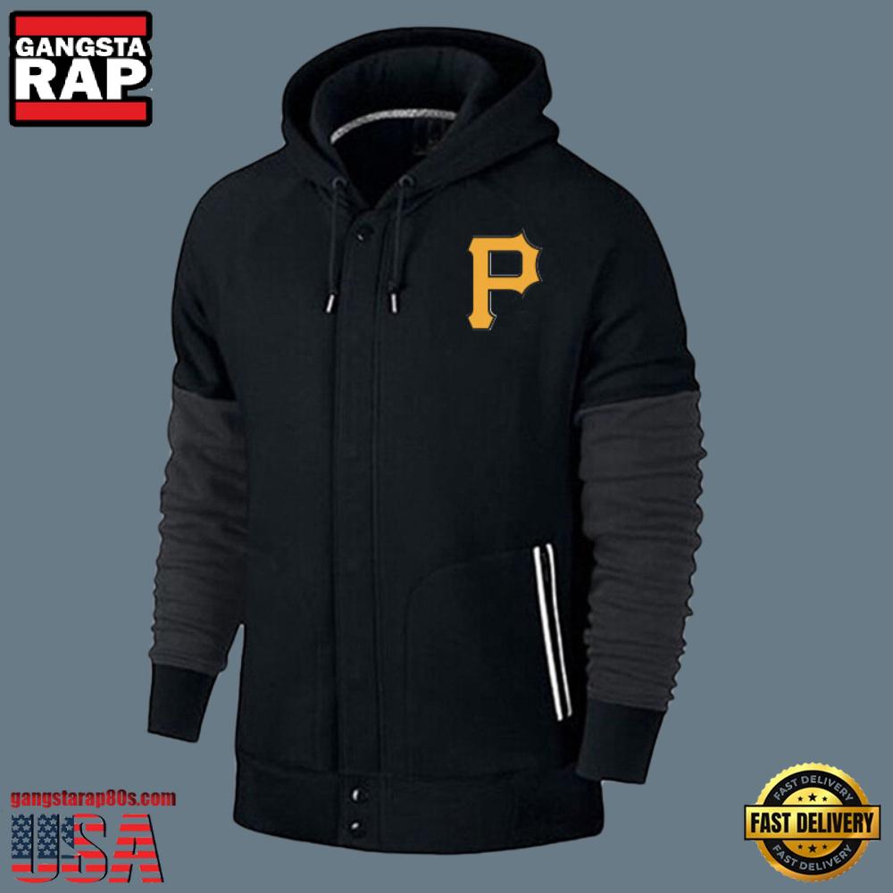 MLB Jersey Pittsburgh Pirates Zip UP New Design Hoodie Shirt Black