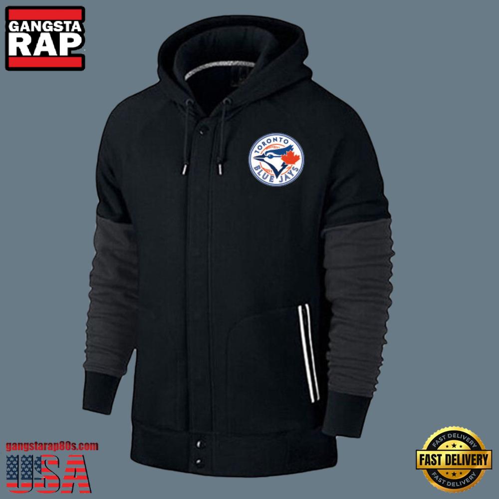 MLB Jersey Toronto Blue Jays Zip UP New Design Hoodie Shirt Black