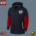MLB Jersey Washington Nationals Zip UP New Design Hoodie Shirt Black