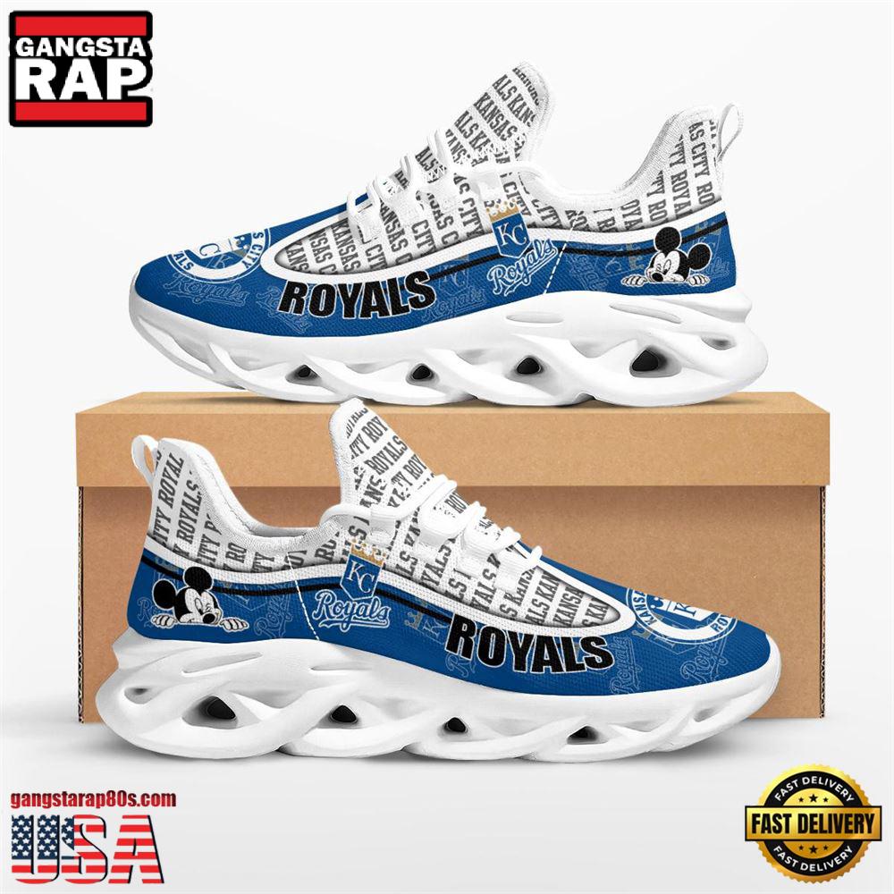 MLB Kansas City Royals Mickey Mouse New Design Max Soul Shoes Running Sneakers