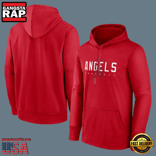 MLB Los Angeles Angels Pullover New Design Hoodie Shirt Red