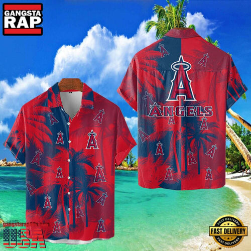 MLB Los Angeles Angels Tropical Palm Trees Hot Summer Hawaiian Shirt
