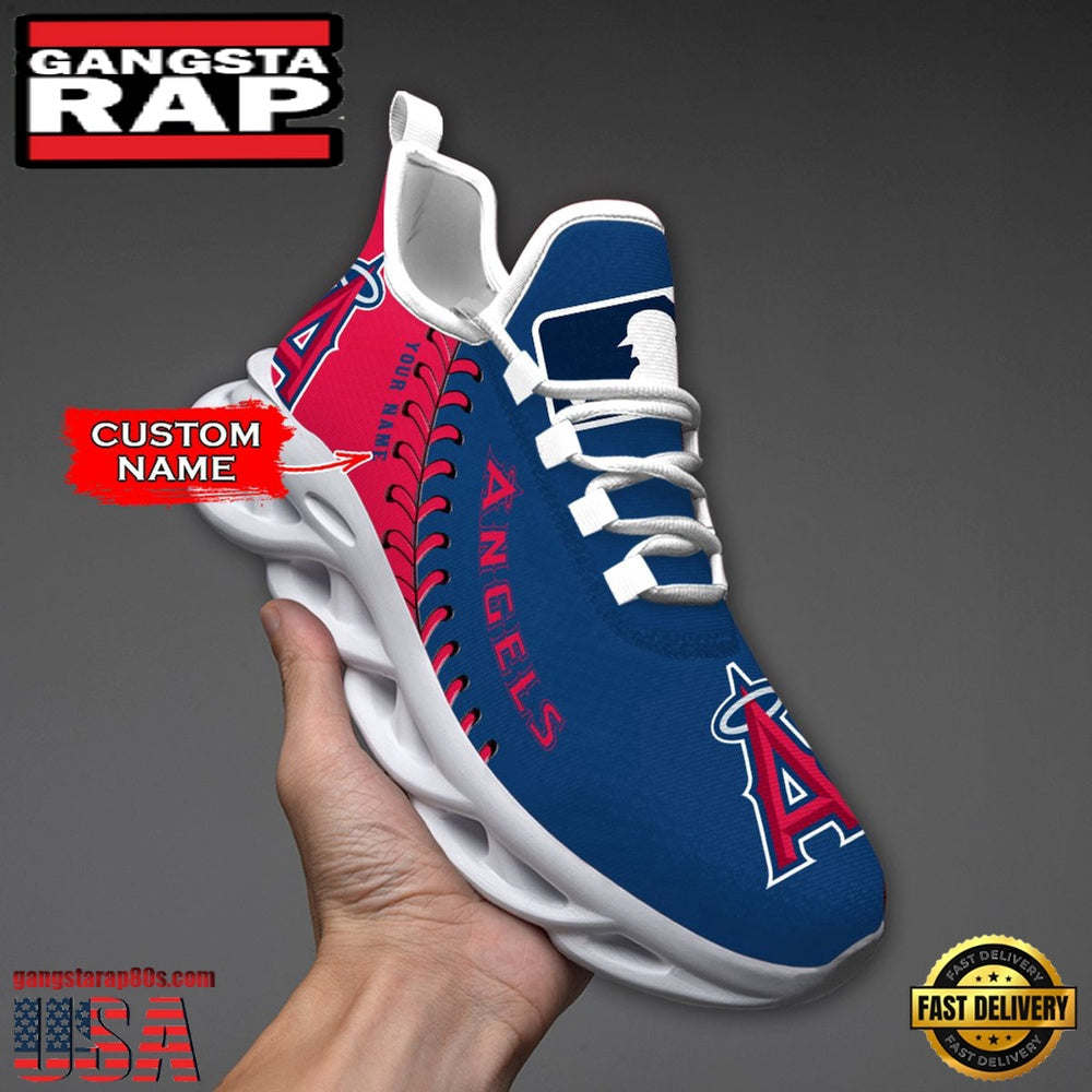 MLB Los Angeles Angels Unique Design Custom Name Max Soul Shoes Running Sneakers