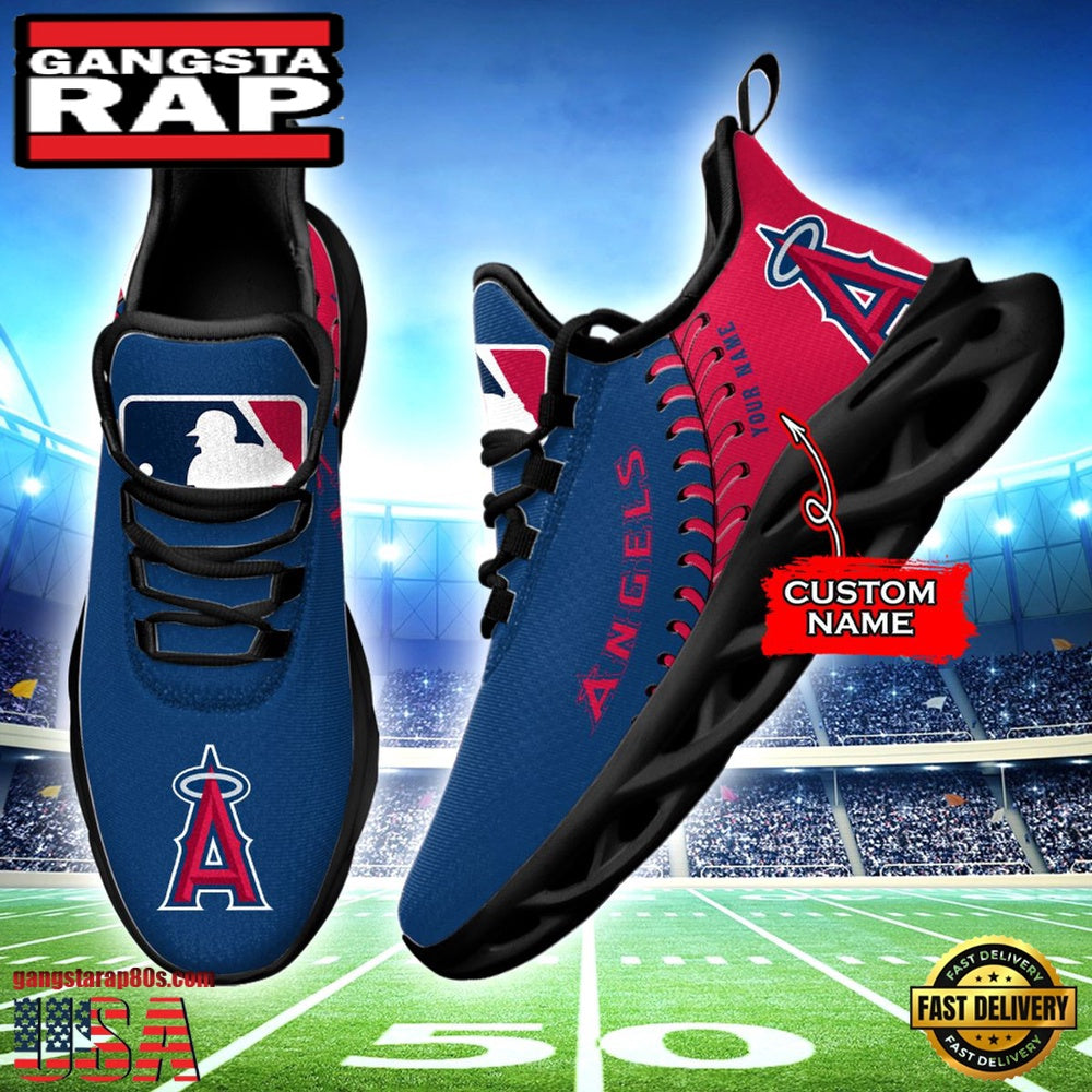 MLB Los Angeles Angels Unique Design Custom Name Max Soul Shoes Running Sneakers