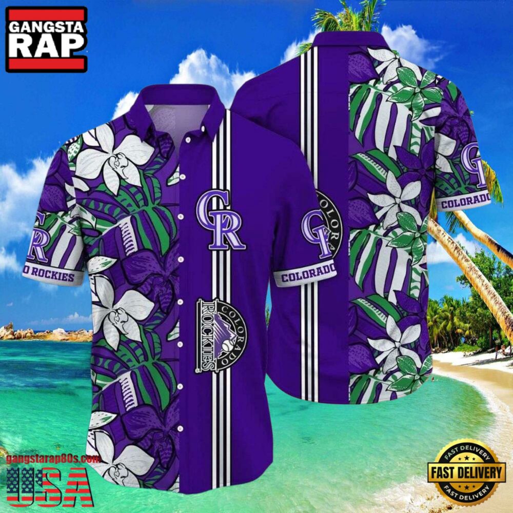 MLB Lush Rockies Orchid Oasis Tropical Style Hot Trending Summer Hawaiian Shirt