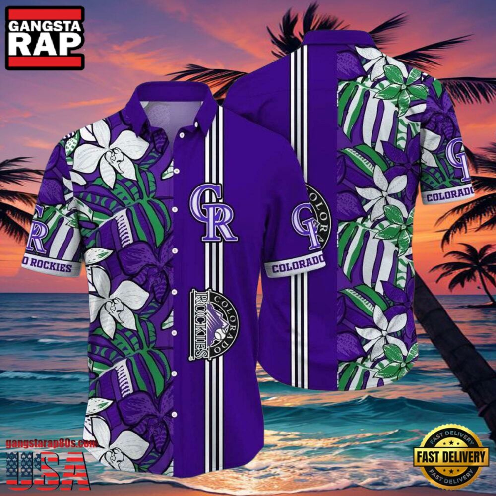 MLB Lush Rockies Orchid Oasis Tropical Style Hot Trending Summer Hawaiian Shirt