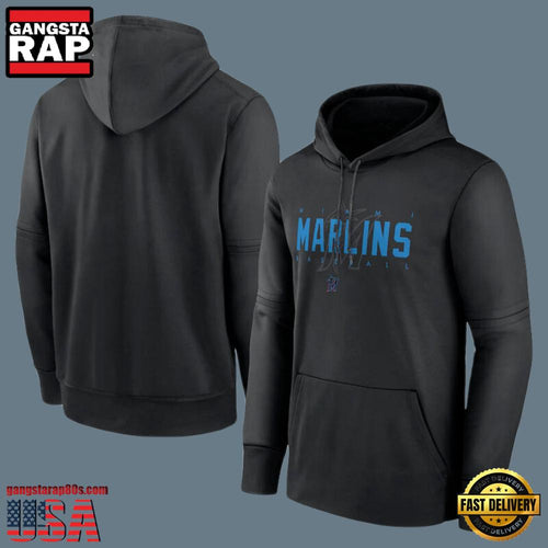 MLB Miami Marlins Pullover New Design Hoodie Shirt Black