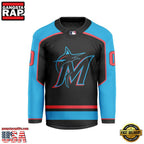 MLB Custom Miami Marlins Special Hockey Jersey Shirt