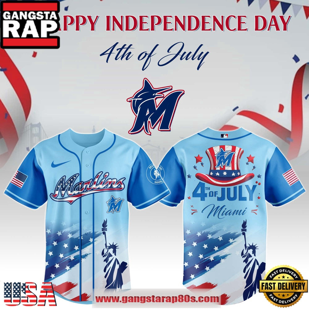 MLB Miami Marlins X Independence Day Special Edition Baseball Jerseys