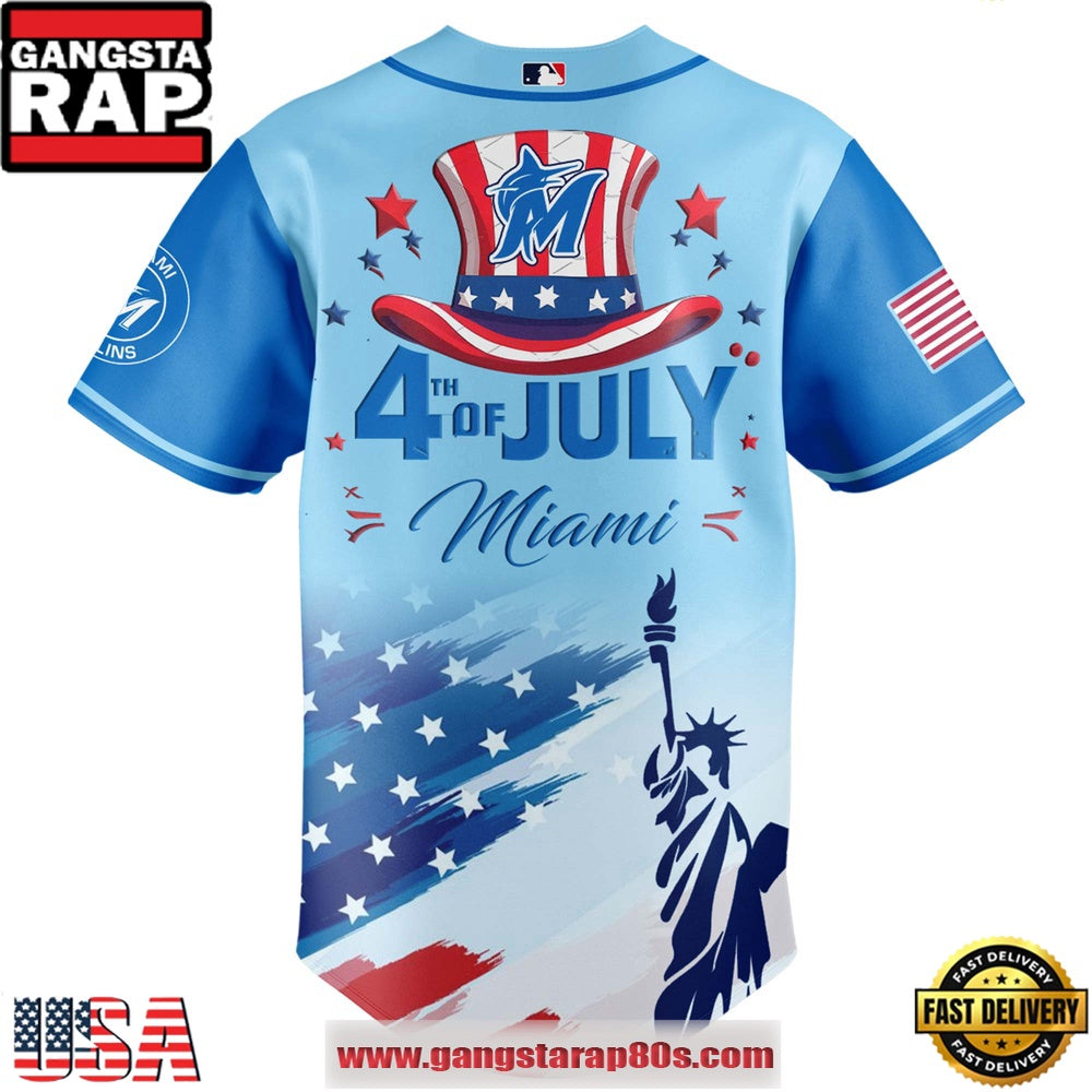 MLB Miami Marlins X Independence Day Special Edition Baseball Jerseys