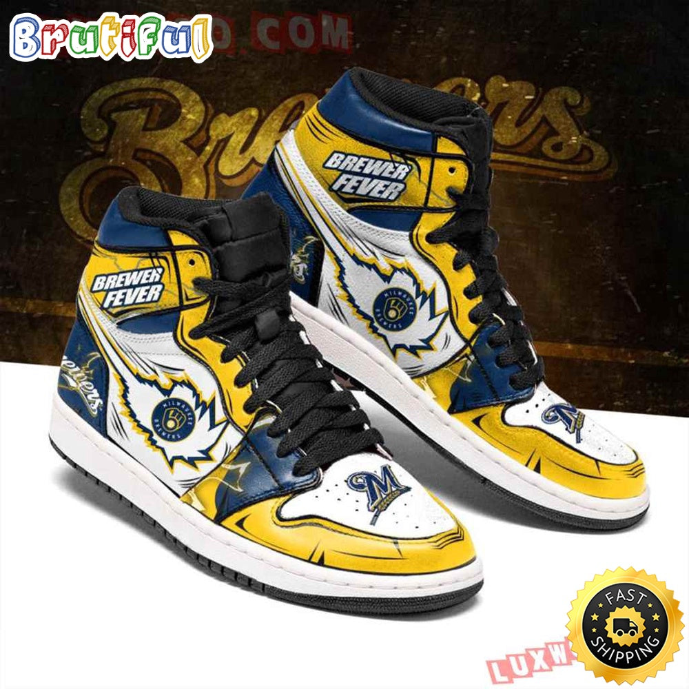 MLB Milwaukee Brewers Air Jordan 1 High Sneakers Classic Air Jordan Sneakers