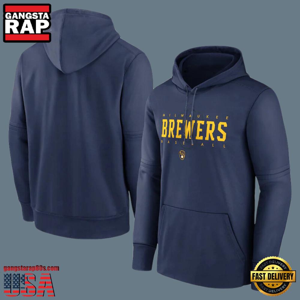 MLB Milwaukee Brewers Pullover New Design Hoodie Shirt Blue