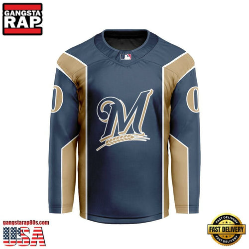 MLB Custom Milwaukee Brewers Special Hockey Jersey Shirt