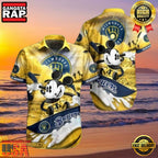 MLB Milwaukee Brewers Tropical Aloha Hawaiian Shirt Featuring Mickey Surfing