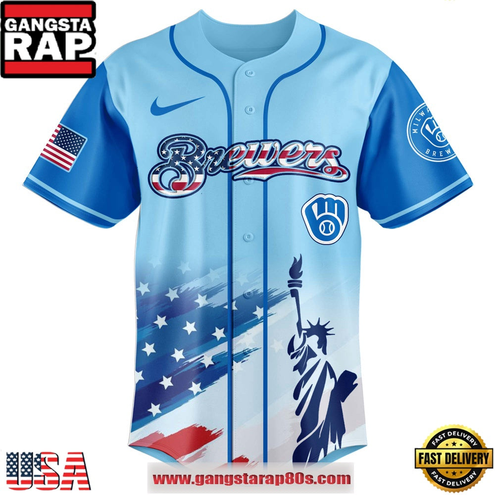 MLB Milwaukee Brewers X Independence Day Special Edition Baseball Jerseys